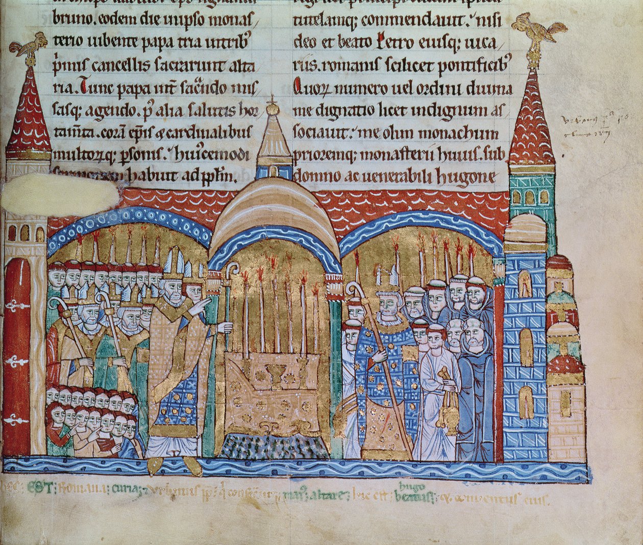 La consagración de la iglesia en Cluny por el Papa Urbano II (1042-99) en noviembre de 1095 de French School