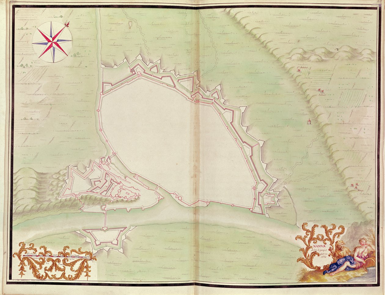 Namur, del Atlas de Luis XIV. Planos de lugares extranjeros, 1665 de French School