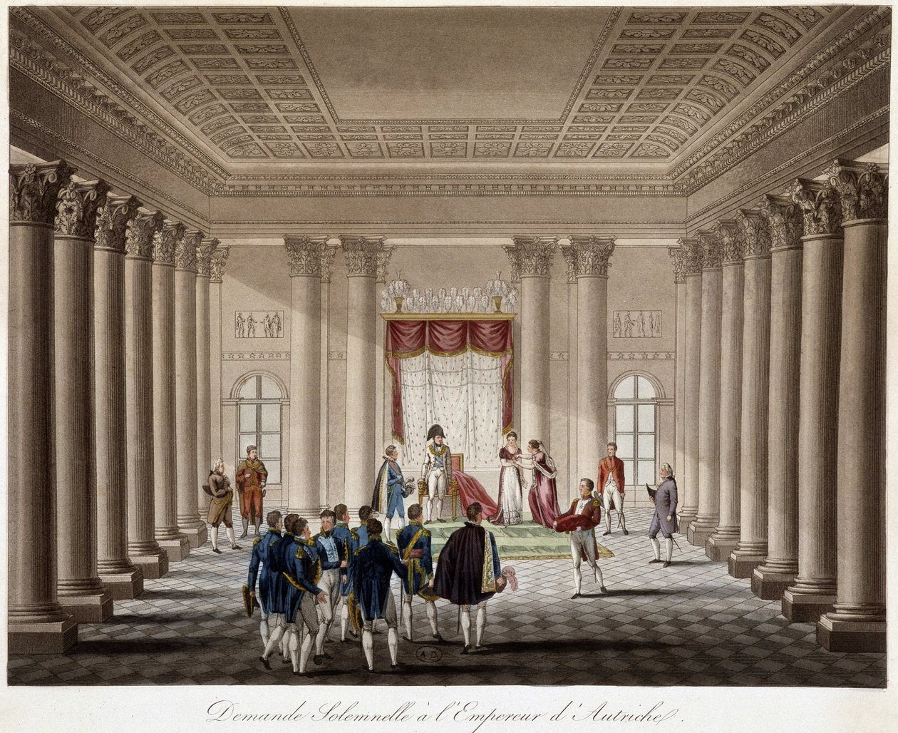 Napoleón pide a María Luisa en matrimonio al Emperador de Austria - en “Historia Histórica de la Guerra entre Francia y Austria en 1809” de French School