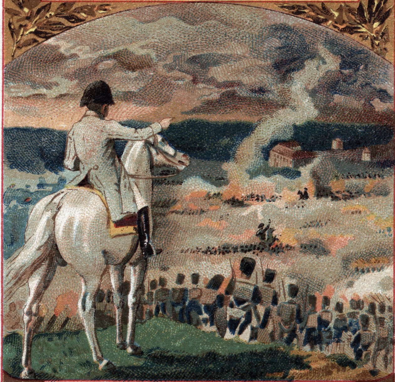 Guerras Napoleónicas: Napoleón I (1769-1821) observando la Batalla de Brienne-le-Chateau el 29 de enero de 1814 durante la campaña francesa. El ejército francés derrotó a las tropas prusianas del General Gebhard Leberecht von Blucher (1742-1819). de French School
