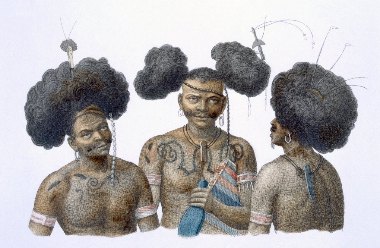 Nativos de Nueva Guinea, 1826 de French School