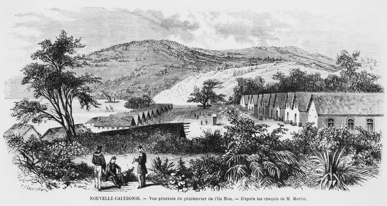 Nueva Caledonia, Isla de Nou, la prisión, c.1871-80 de French School