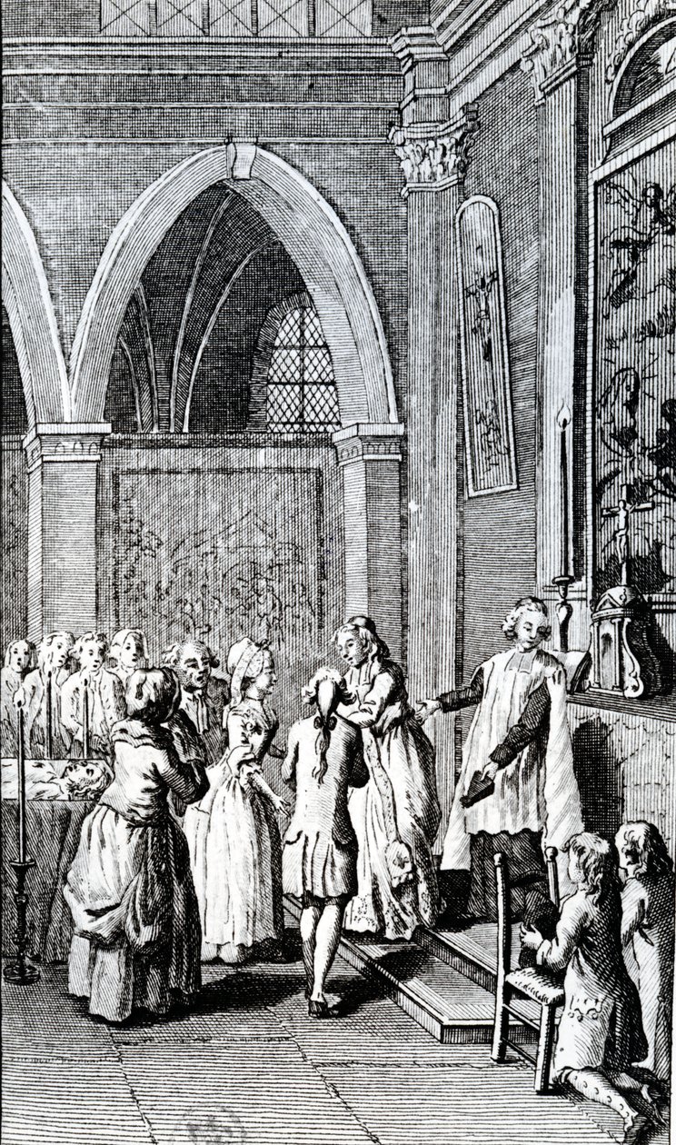 Obediencia, ilustración de La Vie de Mon Père por Restif de la Bretonne de French School