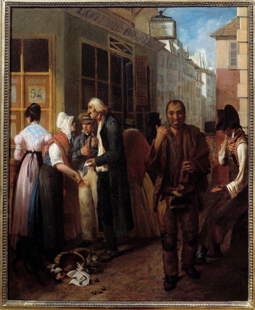 Oficina de la Lotería Real bajo la Restauración Pintura anónima del siglo XIX París, museo Carnavalet de French School
