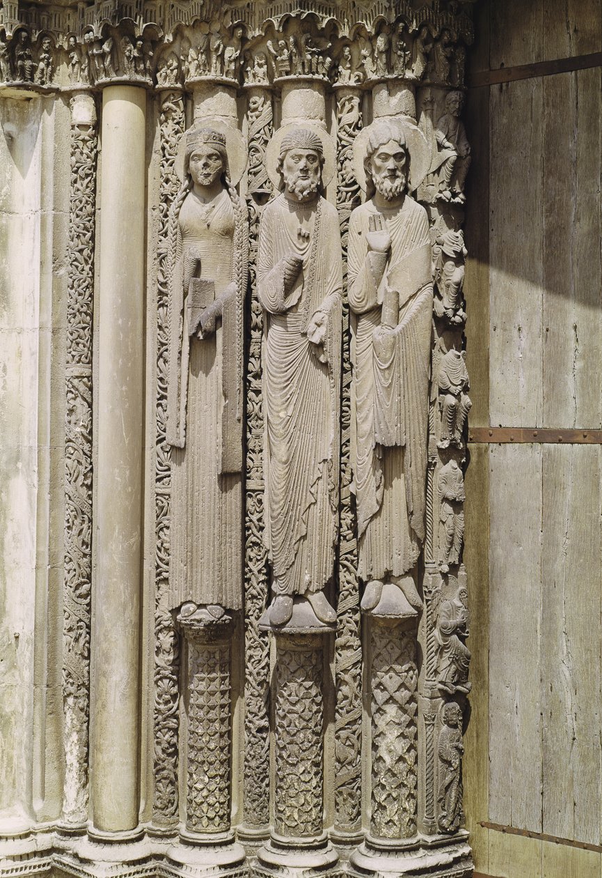 Figuras del Antiguo Testamento, del portal real de la fachada oeste, c.1145-50 de French School
