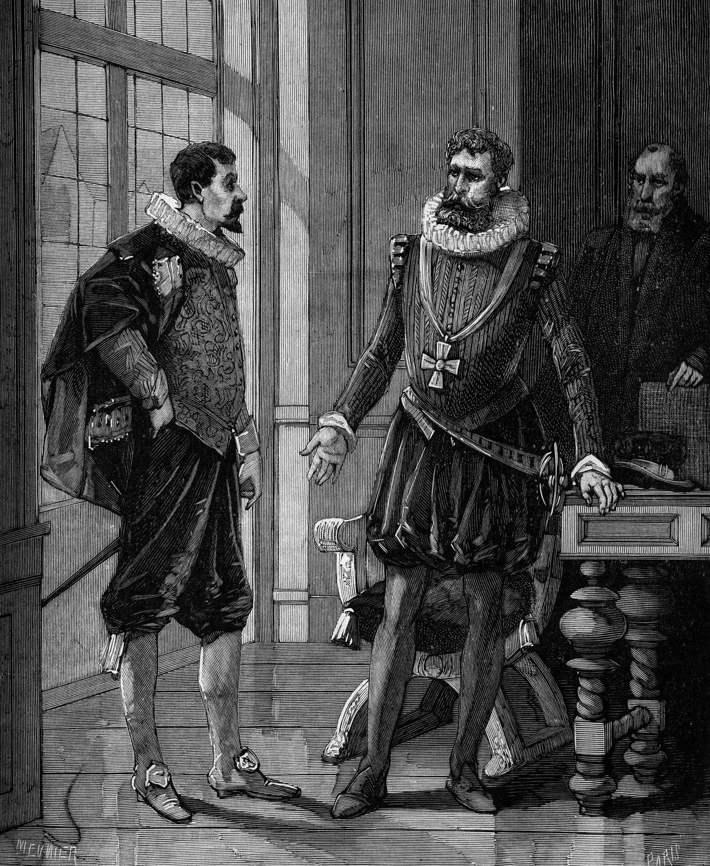Olivier De Serres (1539 - 1619) agrónomo francés con Enrique IV Rey de Francia (1553-1610) de French School