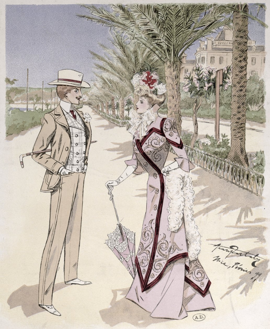 En el Paseo de los Ingleses, Niza, febrero de 1899 de French School