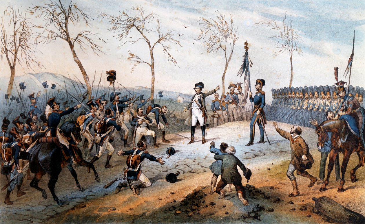 Cien días: Napoleón Bonaparte (1769-1821) regresando del exilio en la isla de Elba 1815 - El regreso de Napoleón de Elba de French School