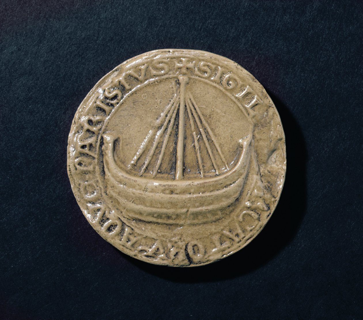 Uno de los sellos más antiguos de la Ciudad de París, c.1210 de French School