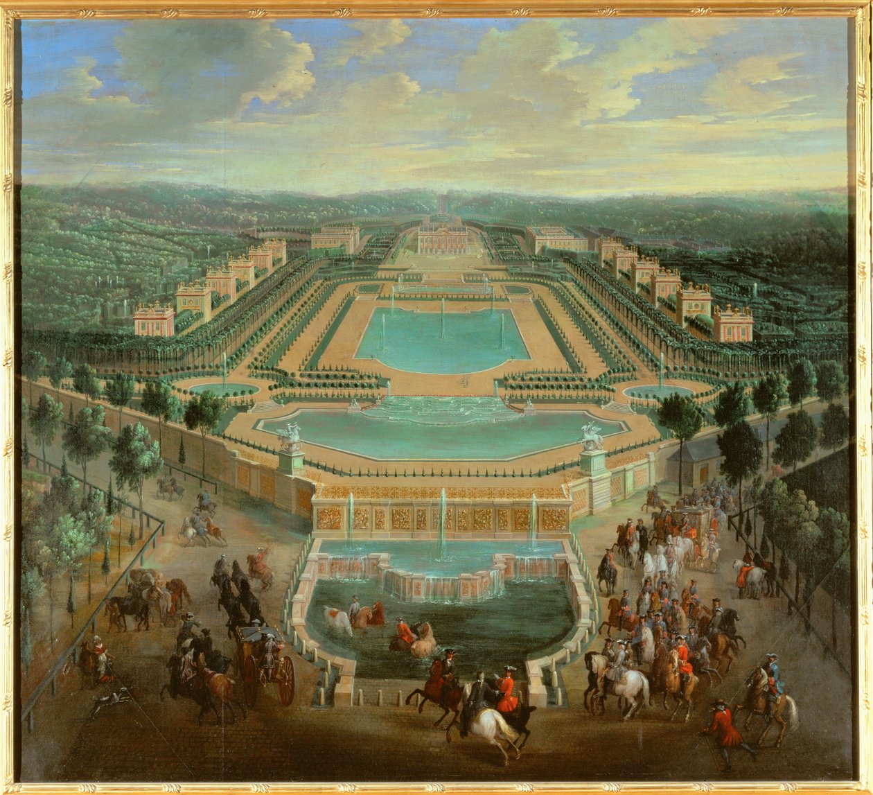 Vista general del castillo de Marly, Gran Trianón, Versalles, Francia (foto) de French School