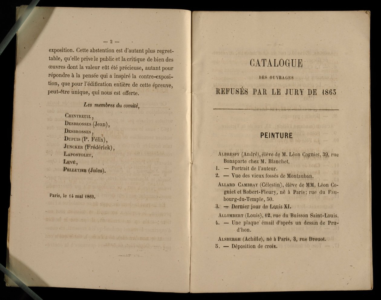 Capítulo de pintura, del Salon des Refuses, 1863 de French School