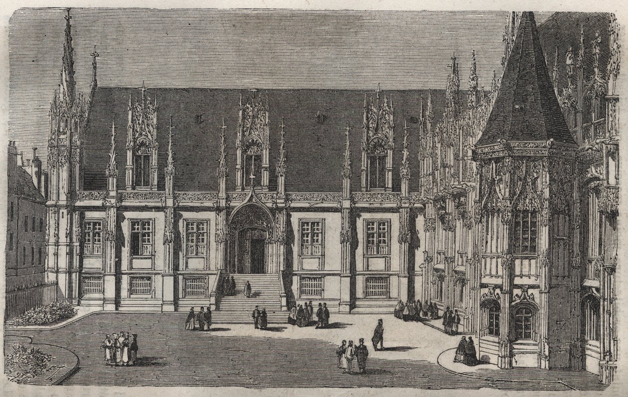 Palacio de Justicia de Rouen - grabado en "Histoire de France" por Victor Duruy (1811-1894) - 1882 de French School