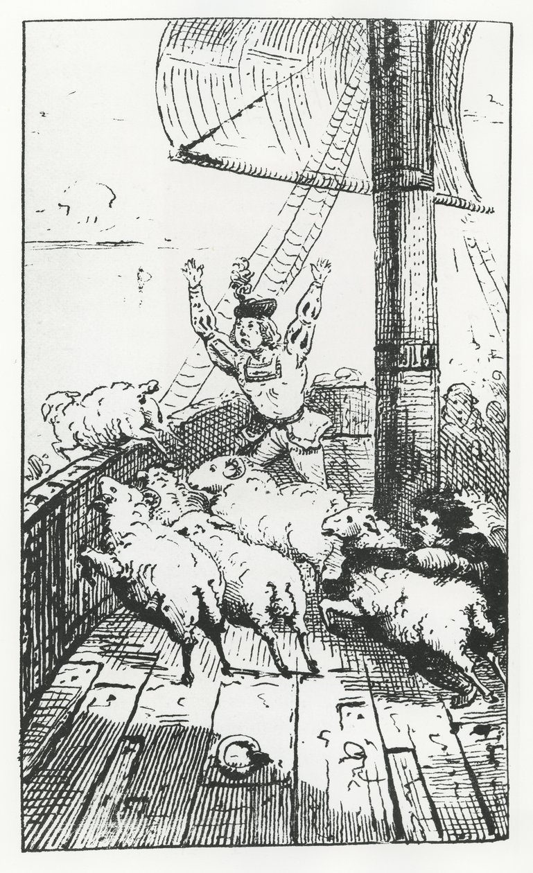 Las ovejas de Panurge, ilustración de 