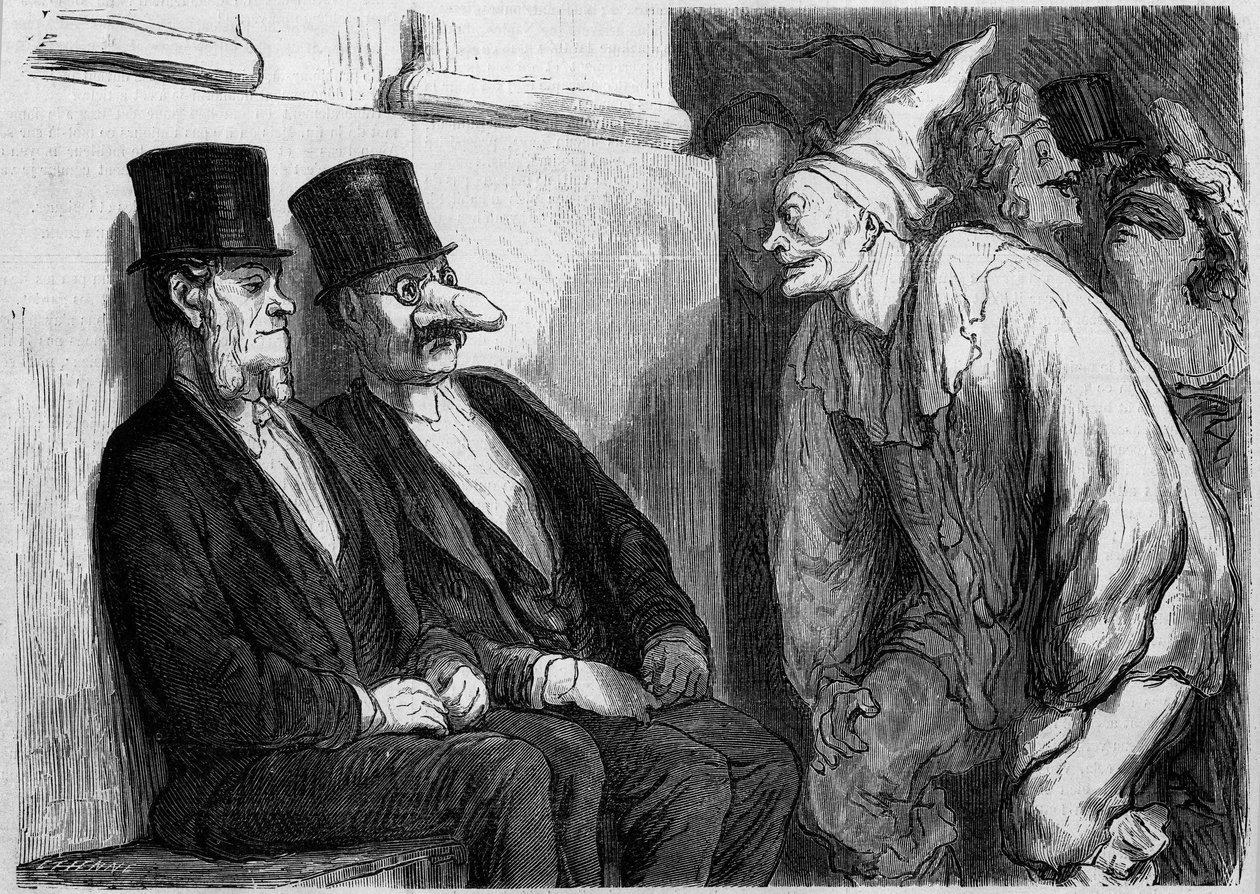 París - Baile de la Ópera: “¡Te estás divirtiendo demasiado!” Caricatura de Honoré Daumier (1808-1879). Grabado en “Le Monde Illustré” n°567 del 22 de febrero de French School