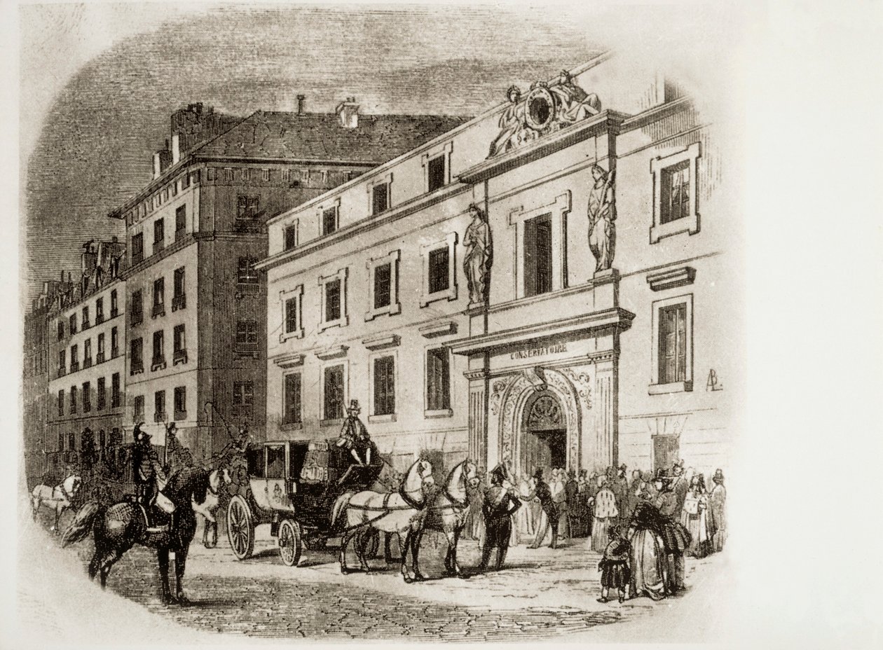 Conservatorio de París en los años 1830 (grabado) de French School