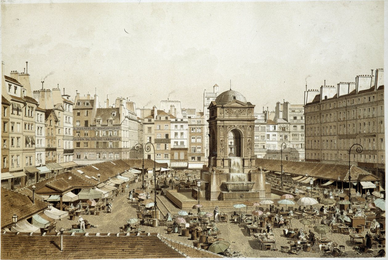 París, el Marché y la Fuente de los Inocentes de French School