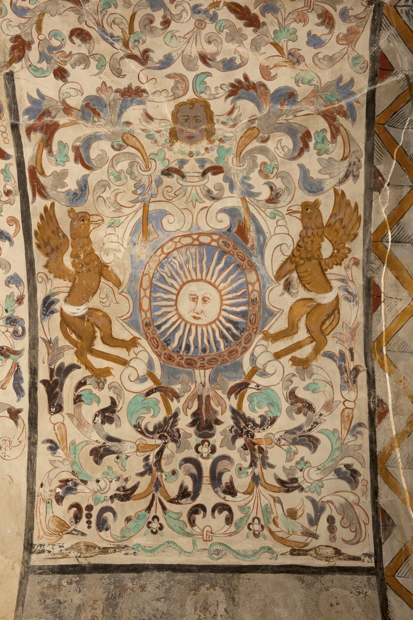 Iglesia parroquial (Església de la Mare de Déu de Solers). Interior. Las naves. Pinturas murales. (detalle) Siglo XVI (?) de French School