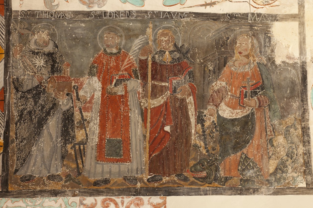 Iglesia parroquial (Església de la Mare de Déu de Solers). Interior. Las naves. Pinturas murales. Detalle. Siglo XVI. de French School