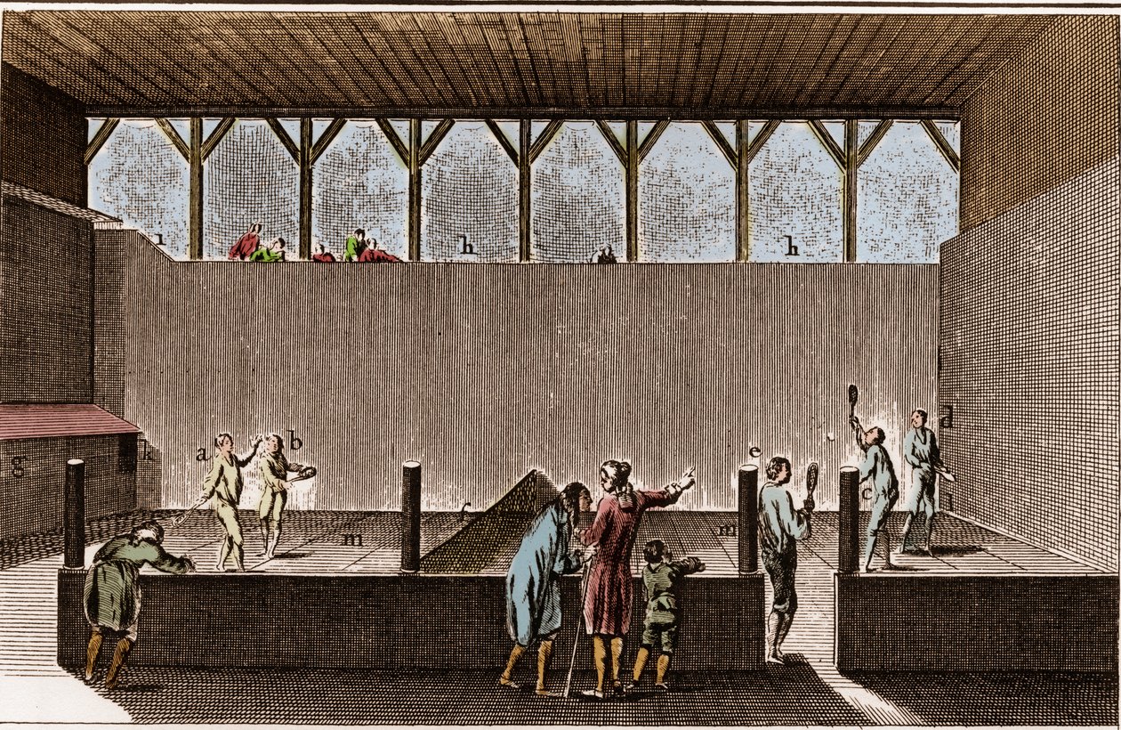 Paulmerie - Juego de palma y raquetas de nieve - Juego de Paume corto - “La Gran Enciclopedia, o Diccionario Razonado de las Ciencias, las Artes y los Oficios” por Denis Diderot (1713-1784) y J de French School