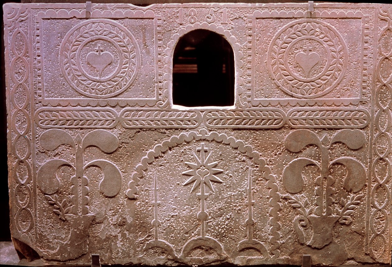 Placa de chimenea campesina. Del oeste de Francia. Siglo XVIII. Museo Nacional de Artes y Tradiciones Populares de French School