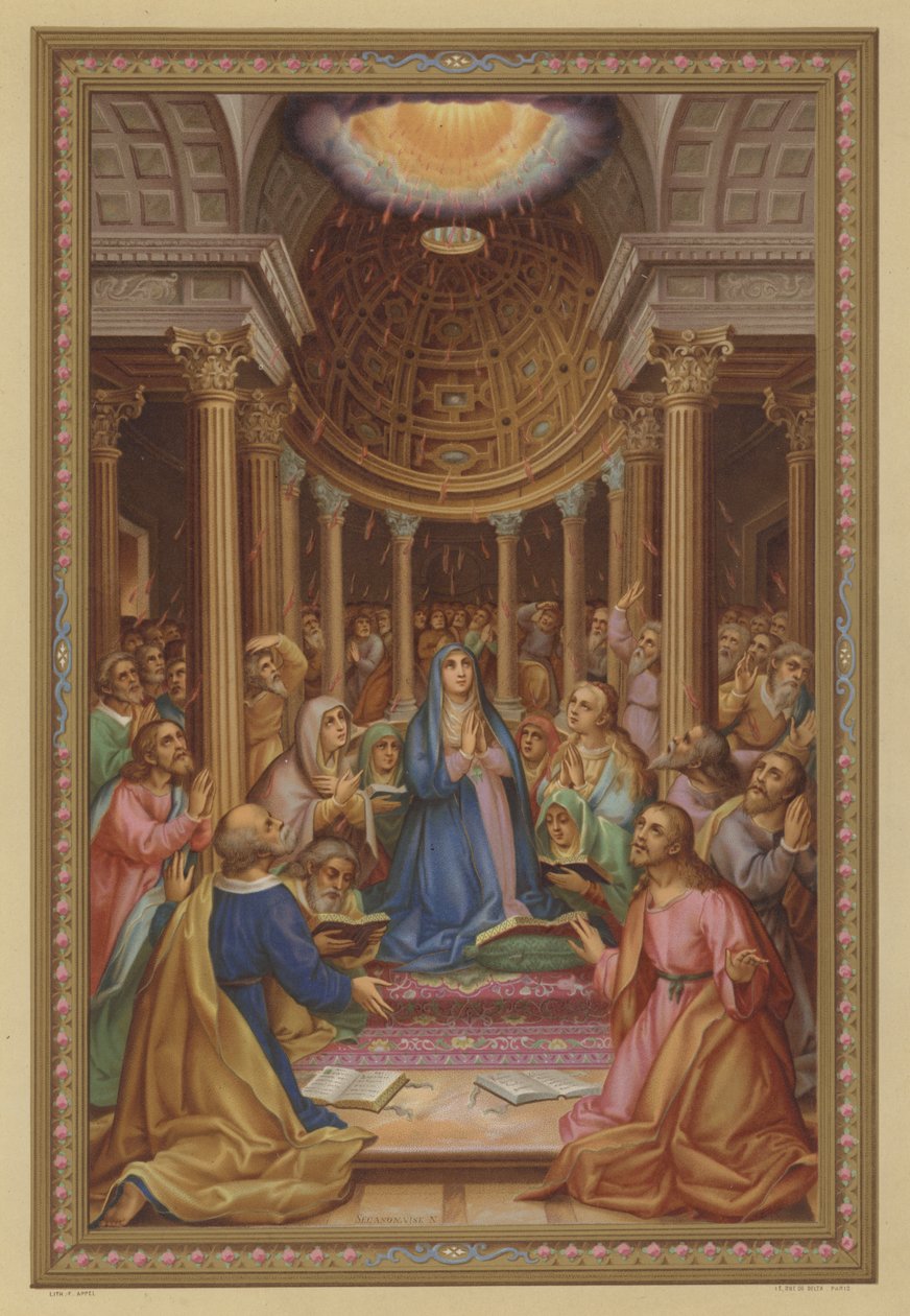 Pentecostés (cromolito) de French School