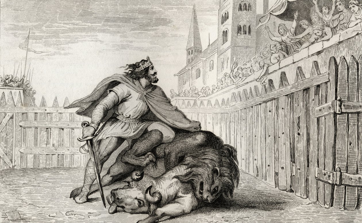 Pepin III (714-68) el Breve con el León y el Toro, de 