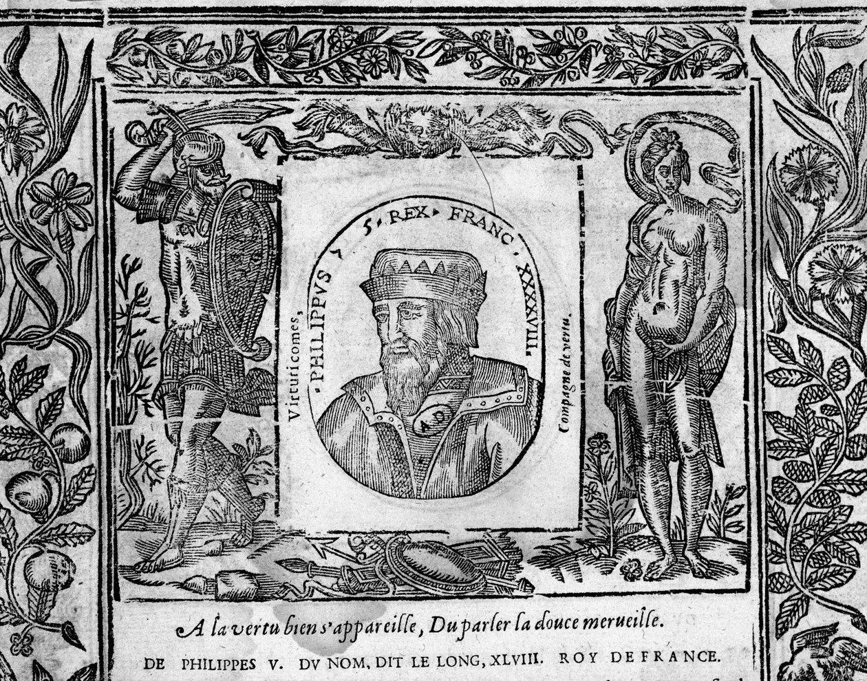 Felipe V, el Largo, retrato grabado en medallón de French School