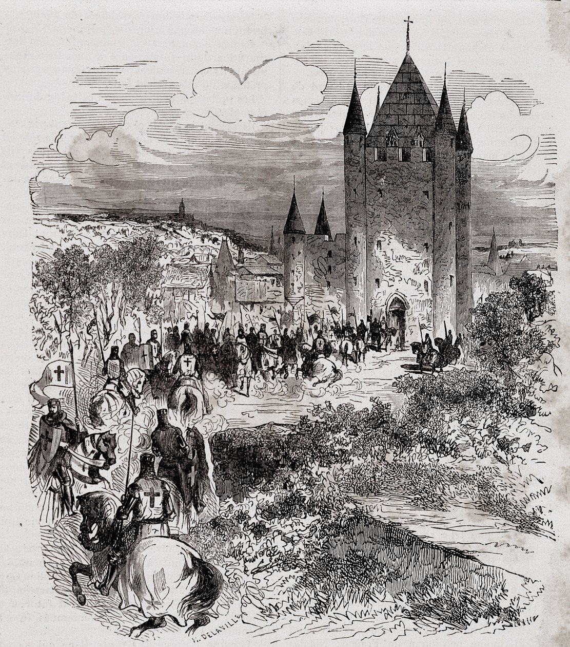Felipe el Hermoso, no creyéndose seguro, vino a buscar refugio en la Torre del Templo - en “Paris through the centuries” de H. Gourdon de Kenouillac, ed. F. Roy, tax. Chanaine & fils, Volumen I de French School