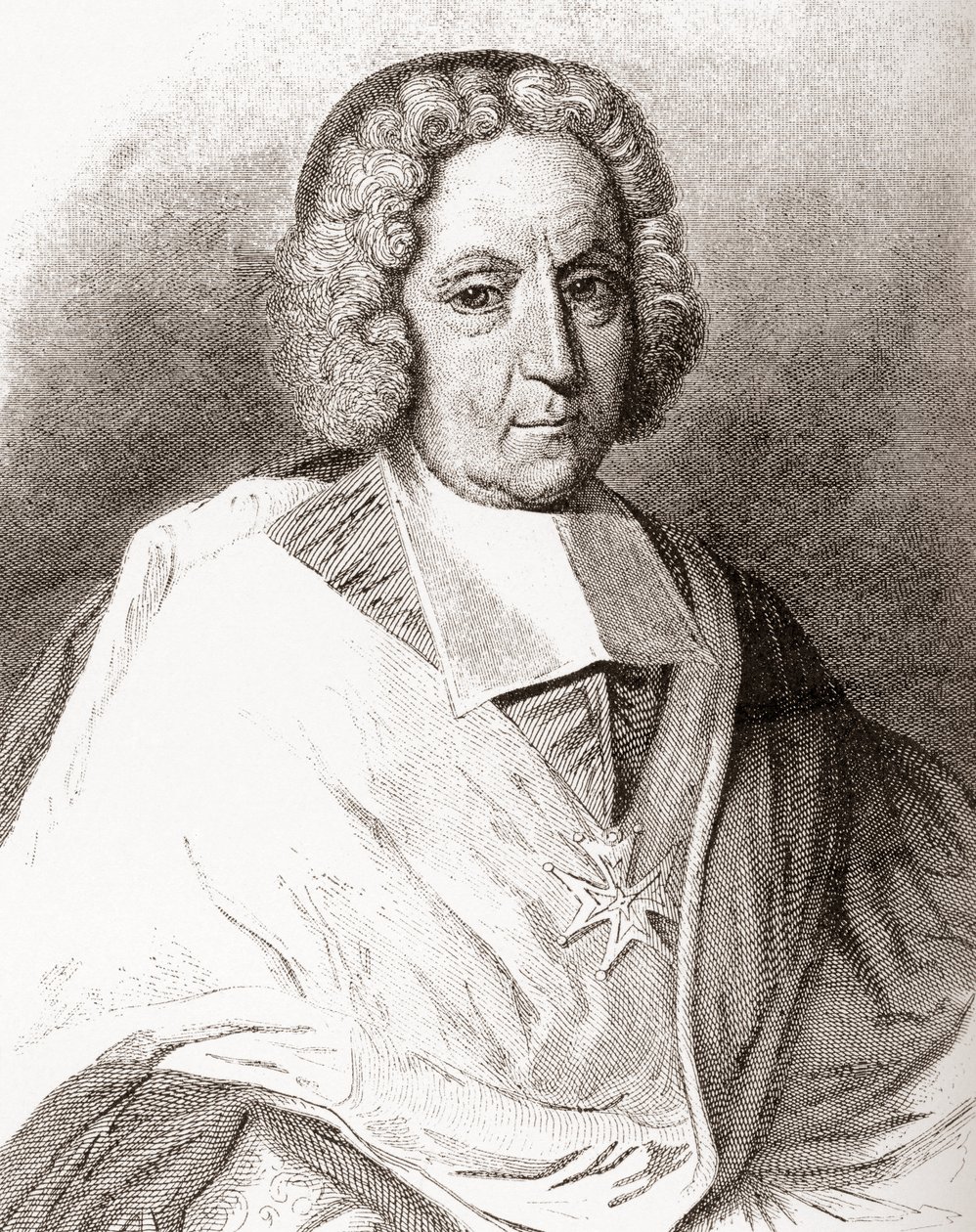 Pierre-Paul Guérin de Tencin, 1679-1758. Eclesiástico francés, arzobispo de Embrun y Lyon, y cardenal. De Les Heures Libres publicado en 1908. de French School