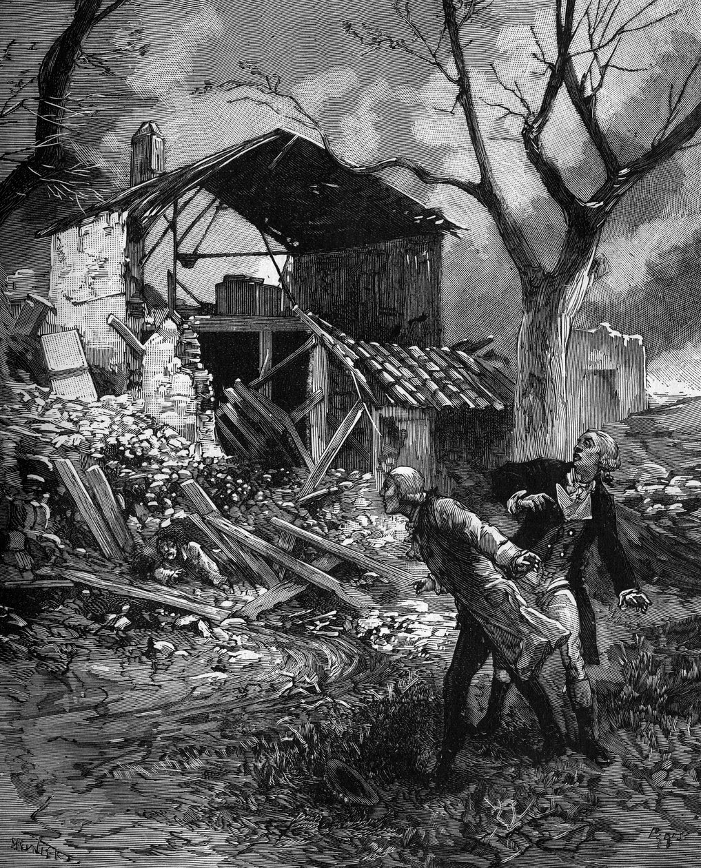 Pierre Louis Dulong (1785-1838) químico y físico francés después de un experimento con un nuevo explosivo de French School