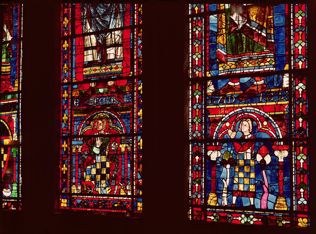 Pierre de Dreux (1190-1250) y su hijo Jean de Bretagne (1237-86) (detalle) de French School