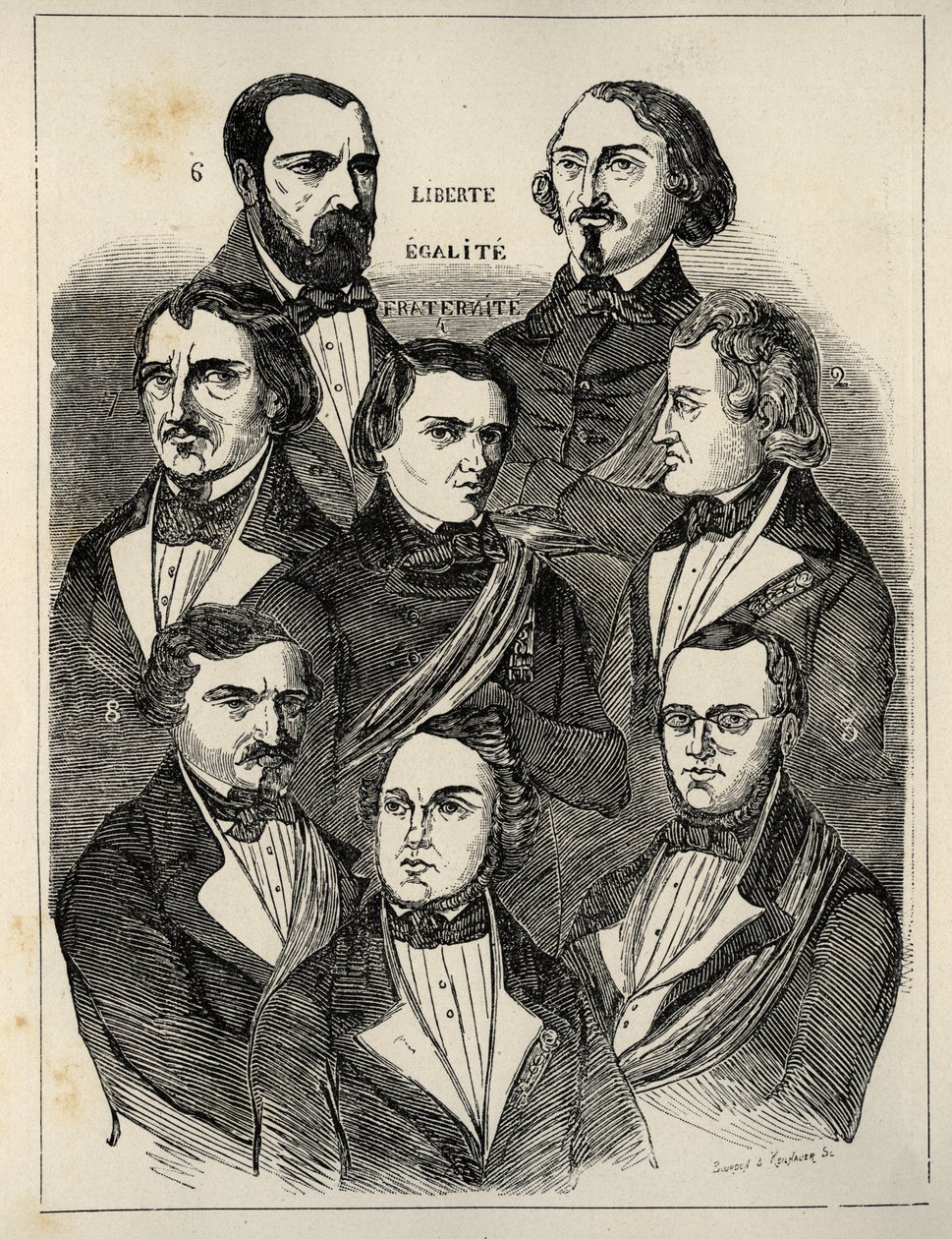 Cartel electoral 1848 - Políticos republicanos franceses de French School