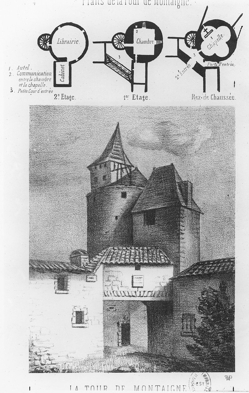 Plano de la Torre de Montaigne, en Saint-Michel-de-Montaigne (litografía) de French School