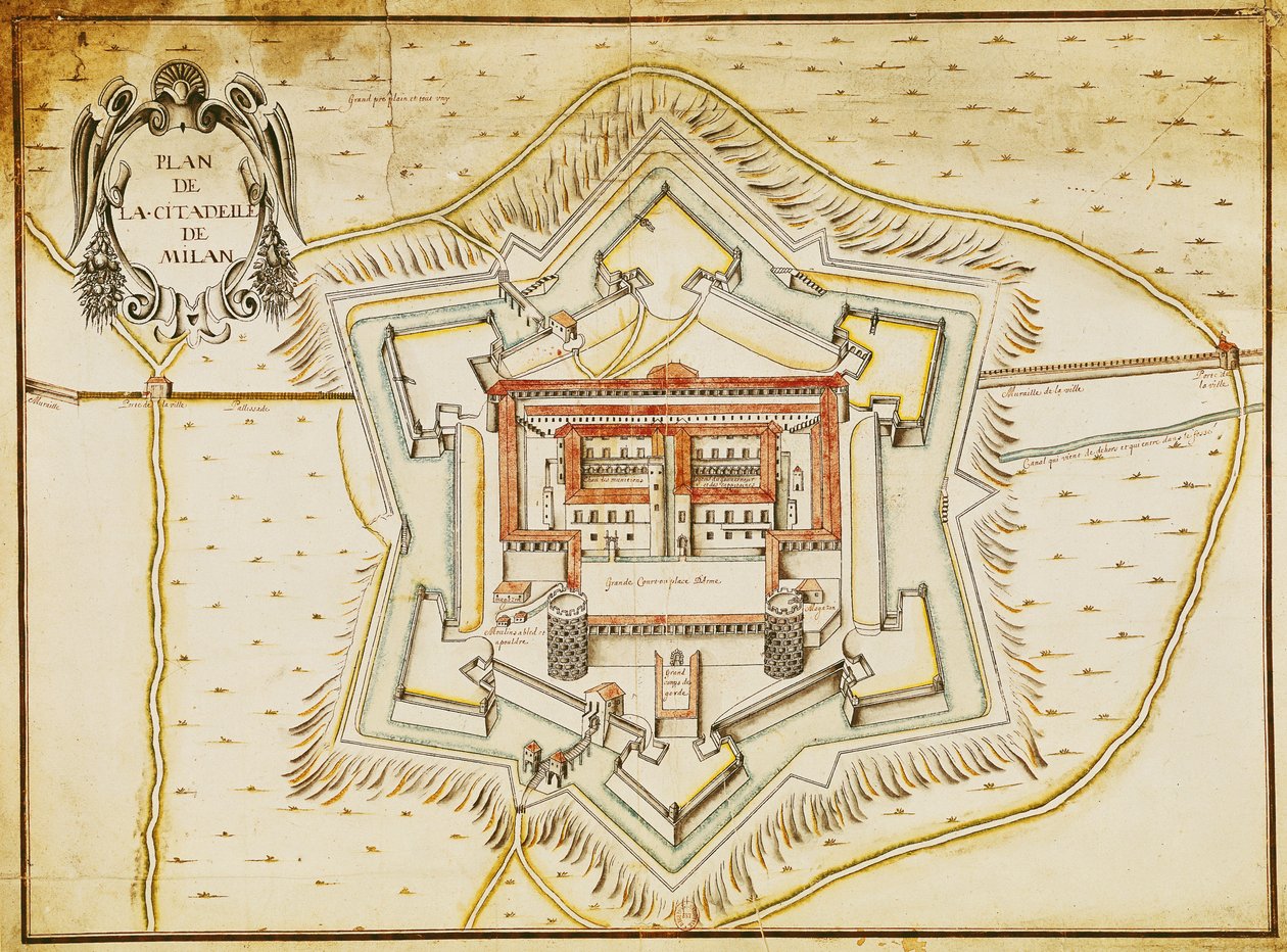 Plano de la ciudadela de Milán de French School