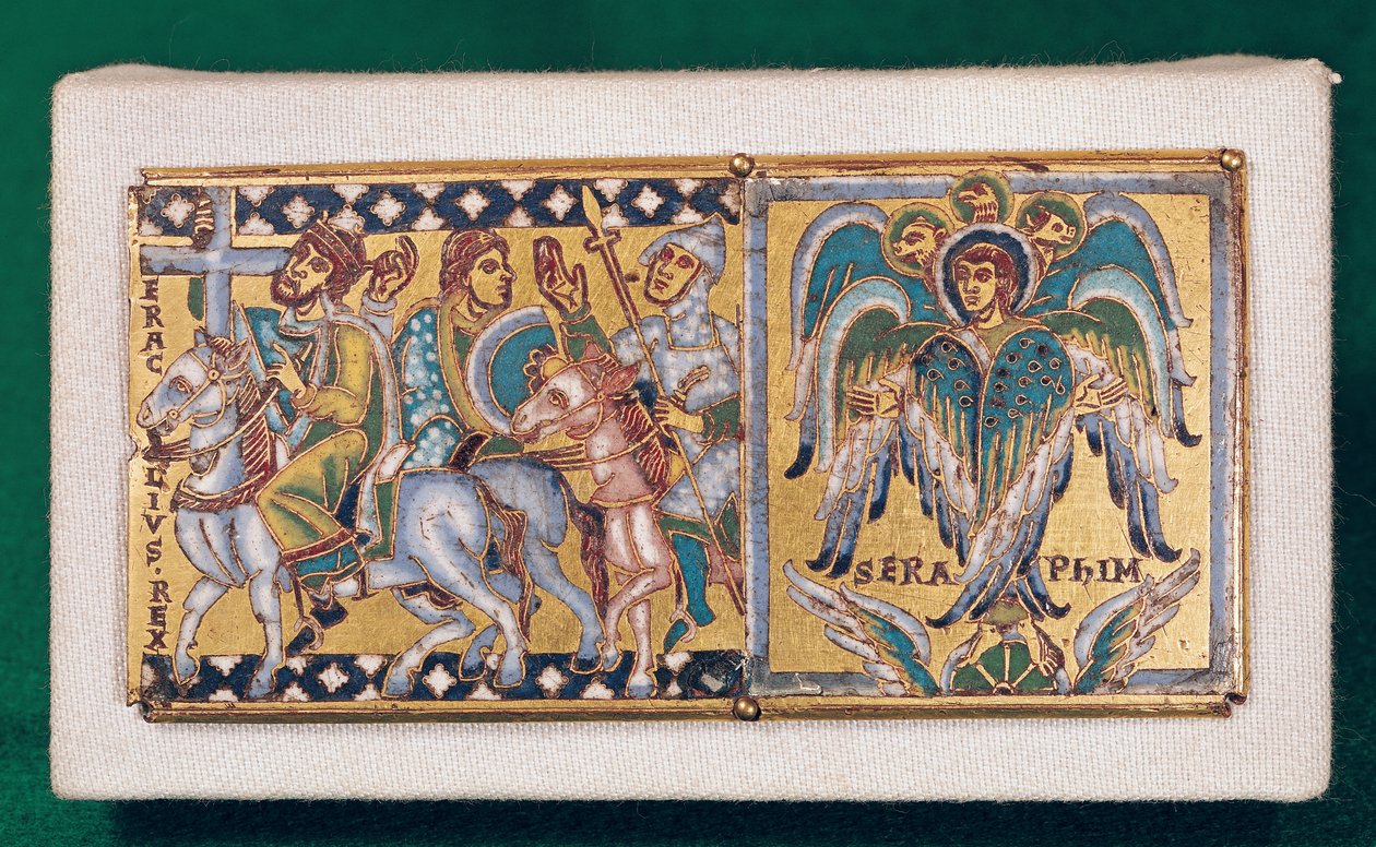 Placa que representa a Heraclio (c.575-641) y la Visión de Ezequiel, Escuela Mosana de French School