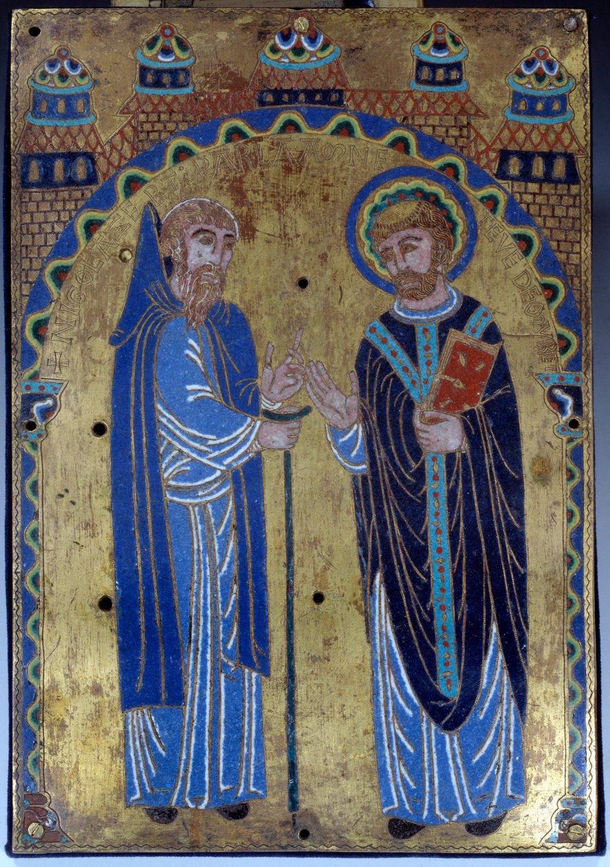 Placa del altar mayor de la Abadía de Grandmont representando a San Esteban de Muret de French School