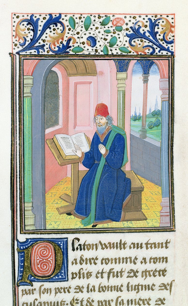 Platón, de Histoire des Philosophes, finales del siglo XV de French School