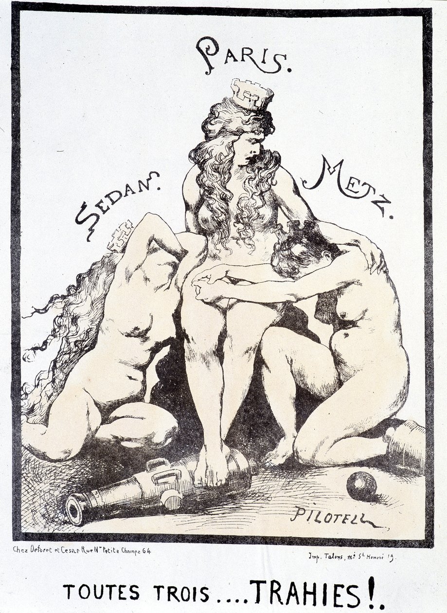Caricatura política "Los tres... ¡traicionados!" de French School