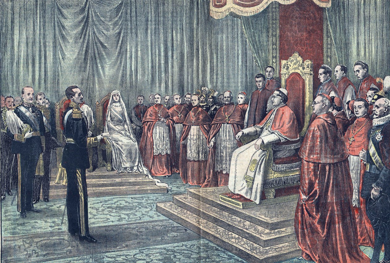 El Papa Pío XI recibe en audiencia solemne a los gobernantes de España, en 