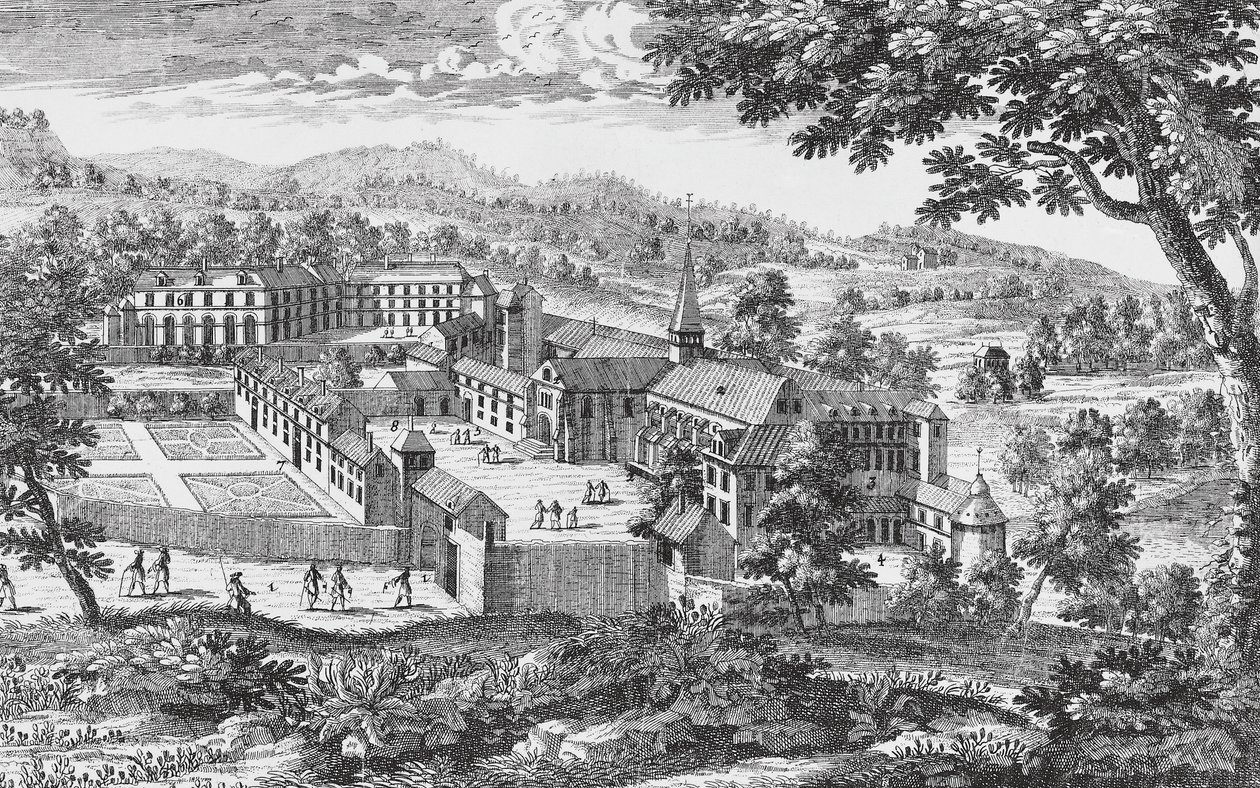 Abadía de Port-Royal-des-Champs, grabado, Francia de French School