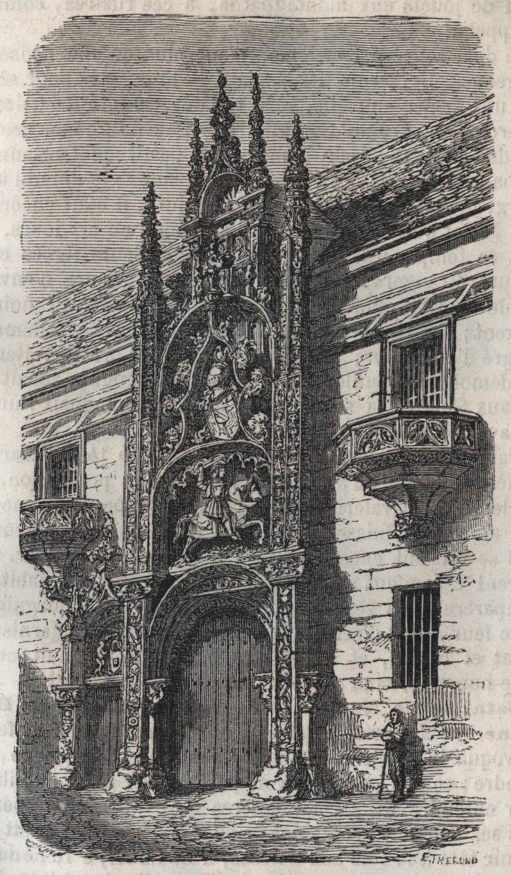 Puerta del Palacio Ducal de Nancy (Palais des Ducs de Lorraine) (1502-1512) - grabado en “Histoire de France” de Victor Duruy (1811-1894) - 1882 de French School