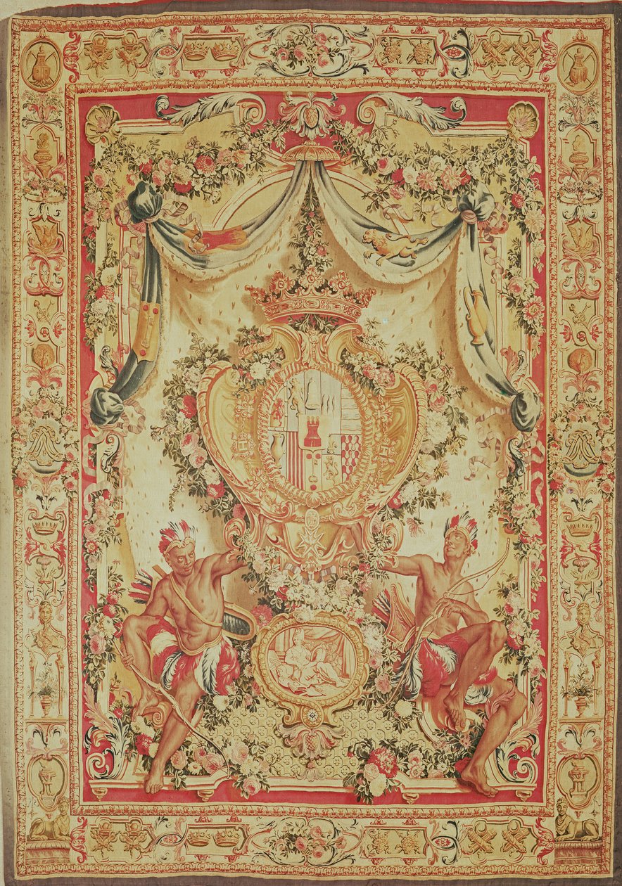 Portiere con el escudo de armas de Louis-Antoine de Pardaillan de Gondrin, Duque de Antin, fábrica de Gobelins, 1708-36 de French School