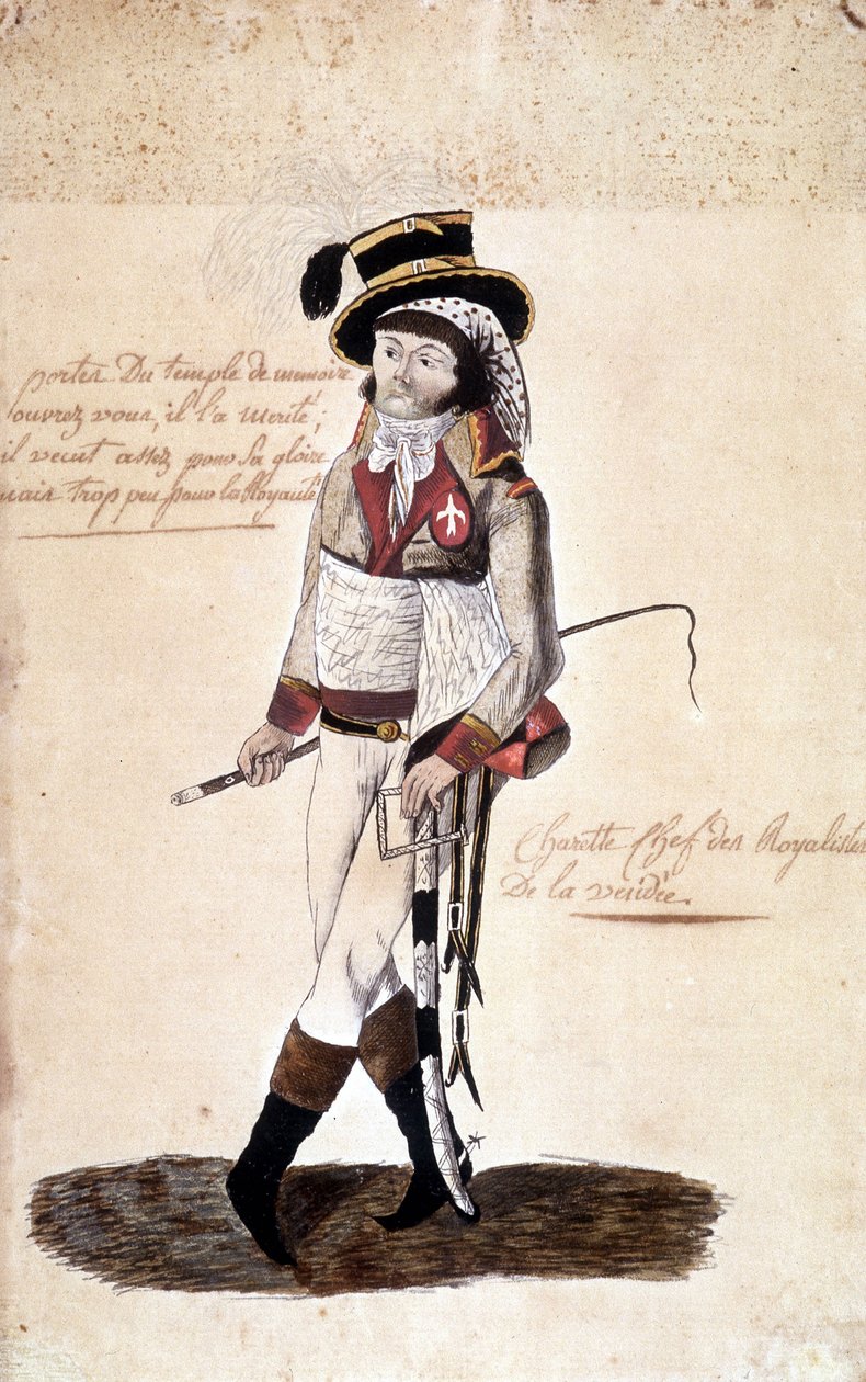 Retrato de François Athanase de Charette de la Contrie (1763-1796), líder realista de la Vendée - Musée Dobrée, Nantes de French School