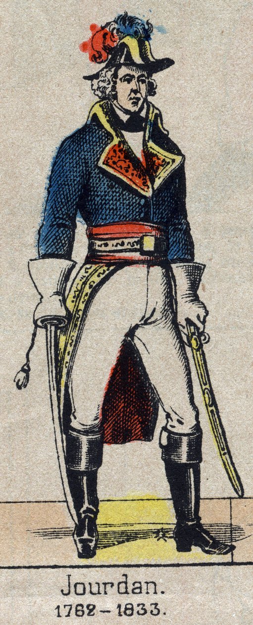 Retrato de cuerpo entero de Jean Baptiste, Conde Jourdan, mariscal de Francia (1762-1833) Imagen de Epinal de finales del siglo XIX. de French School