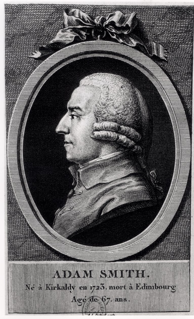 Medallón retrato de Adam Smith (1723-90) de French School