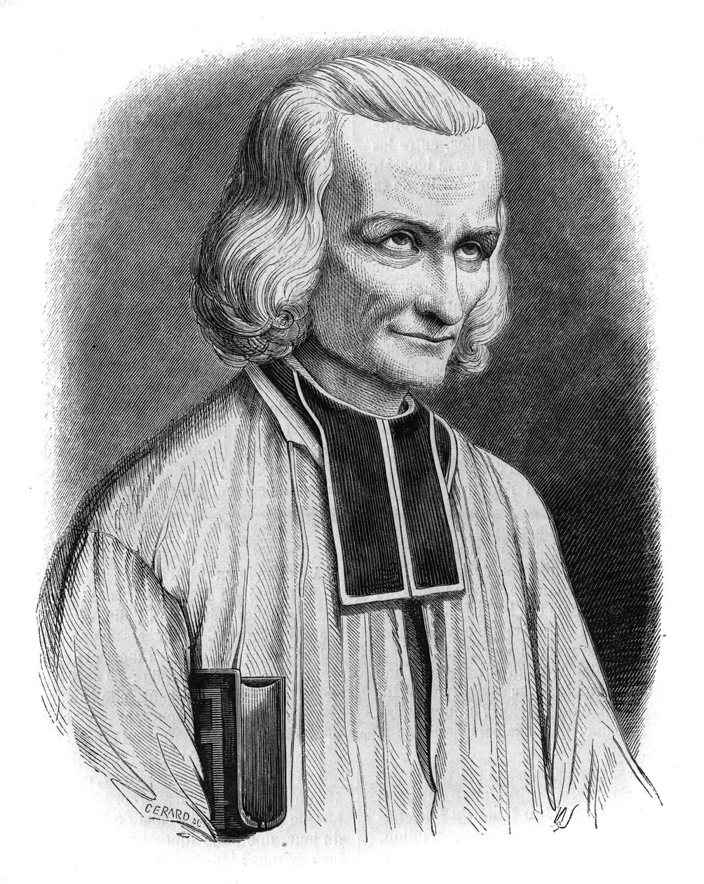 Retrato del Abate Jean Marie Vianney, conocido como el Cura de Ars (1786-1859). Fue canonizado como San Juan María Vianney en 1925. Grabado por Cabuchet de French School