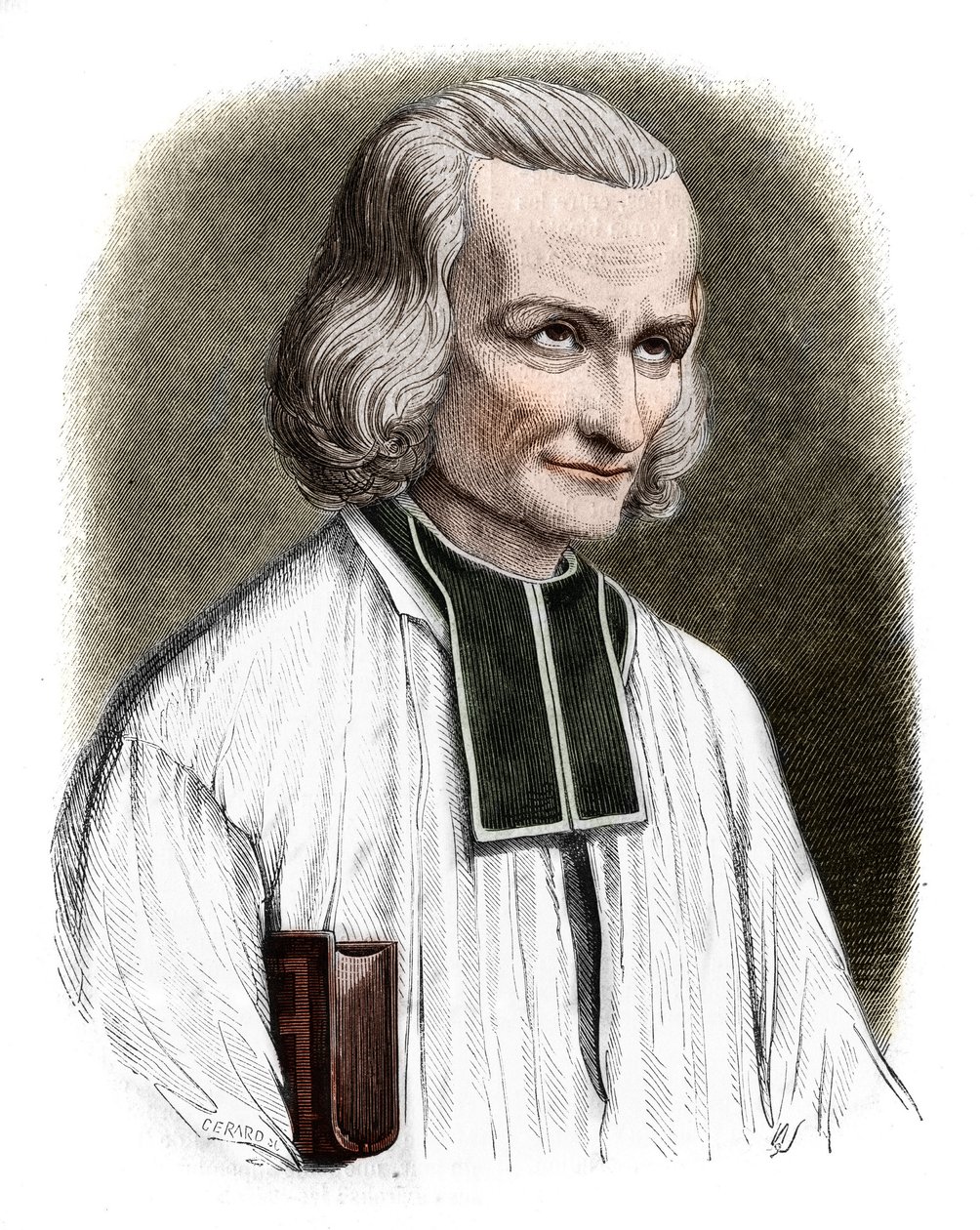 Retrato del Abad Jean Marie Vianney (Vianey, Viannay, Viennet), conocido como el Cura de Ars (1786-1859). Fue canonizado como San Juan María Vianney en 1925. Grabado por Cabuchet de French School
