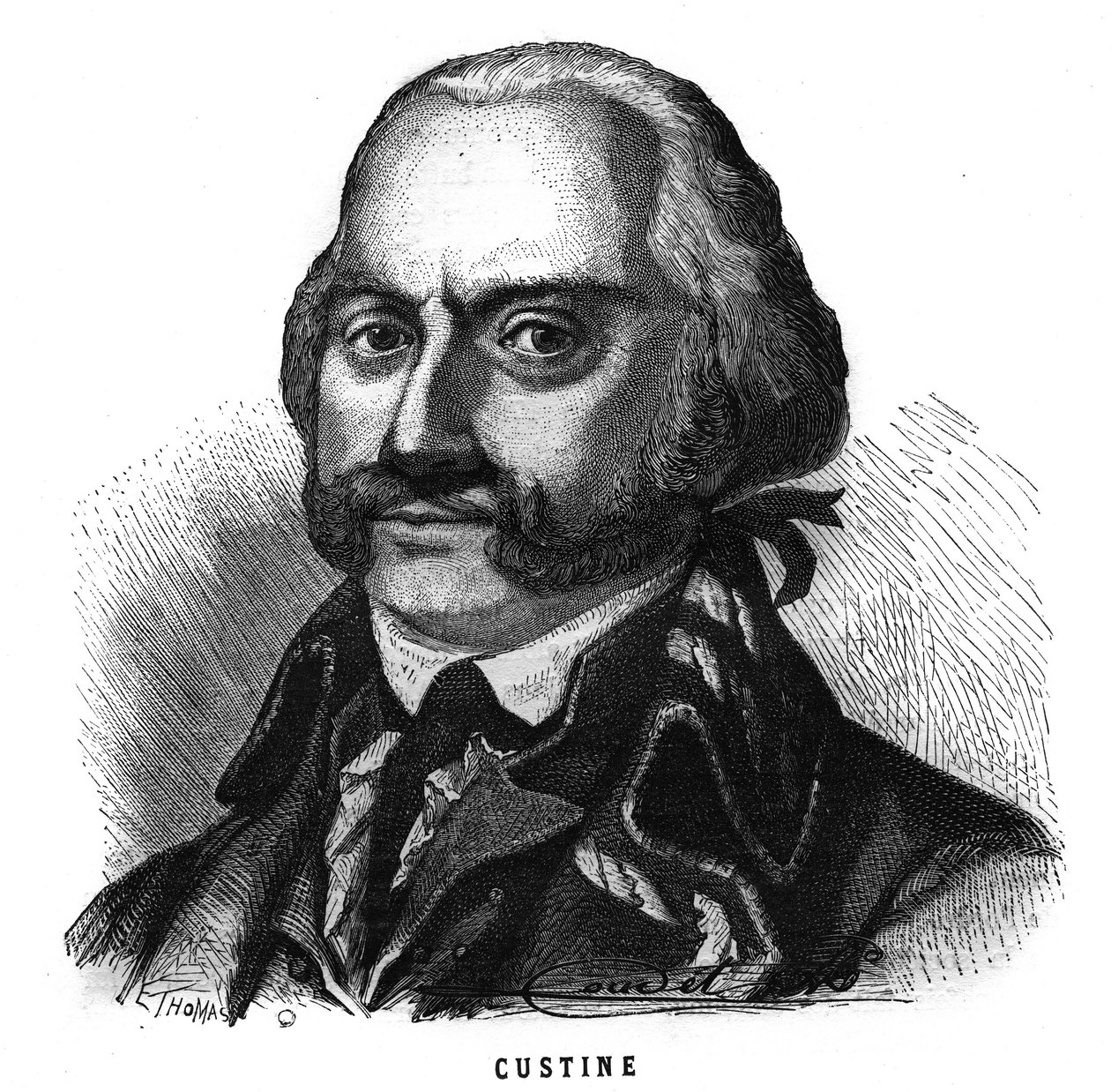 Retrato de Adam Philippe de Custine (1740-1793) general francés. Grabado en “Les Illustrations De L