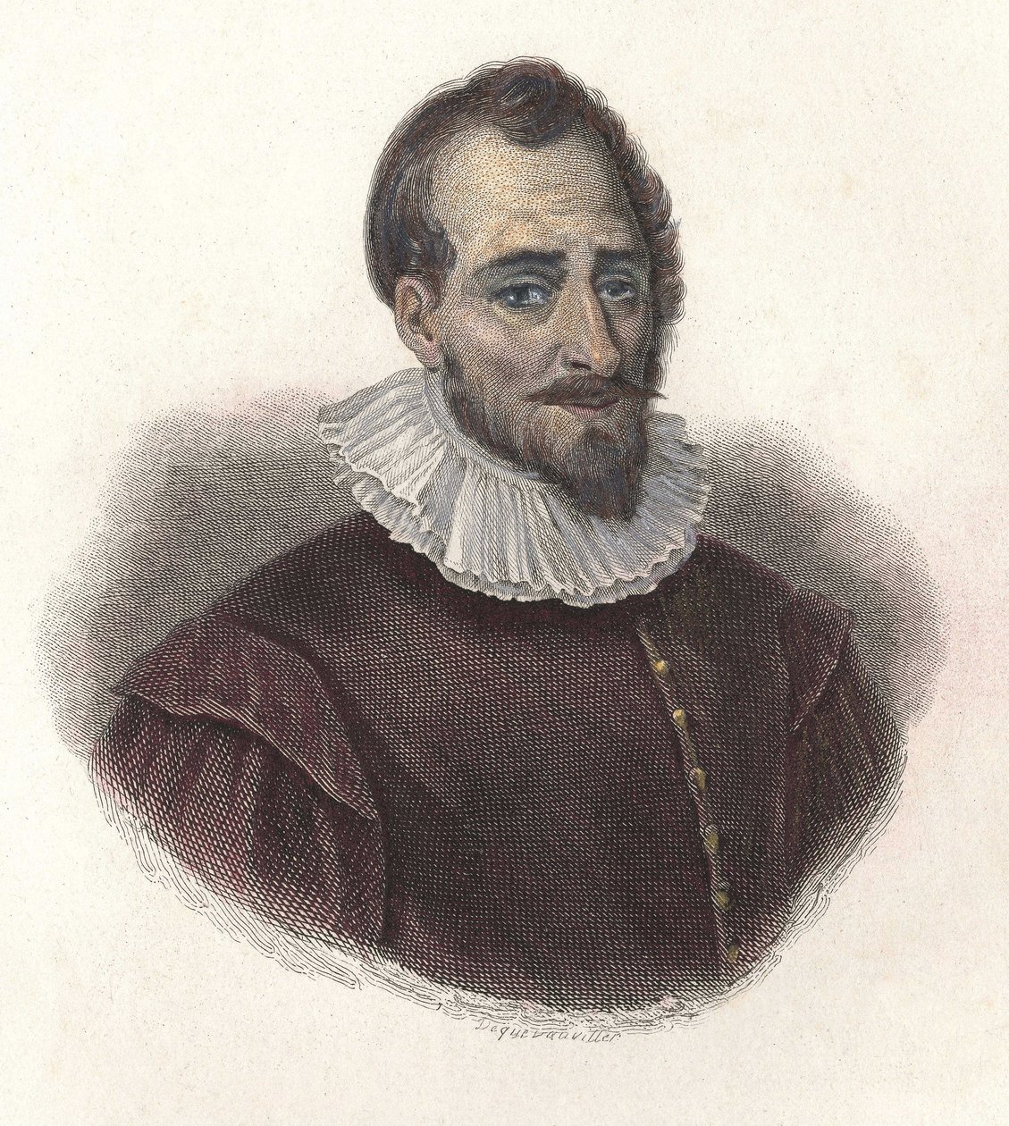 Retrato de Adam de Craponne (1527-1576), matemático e ingeniero francés. En “Retratos de Hombres Útiles” de French School