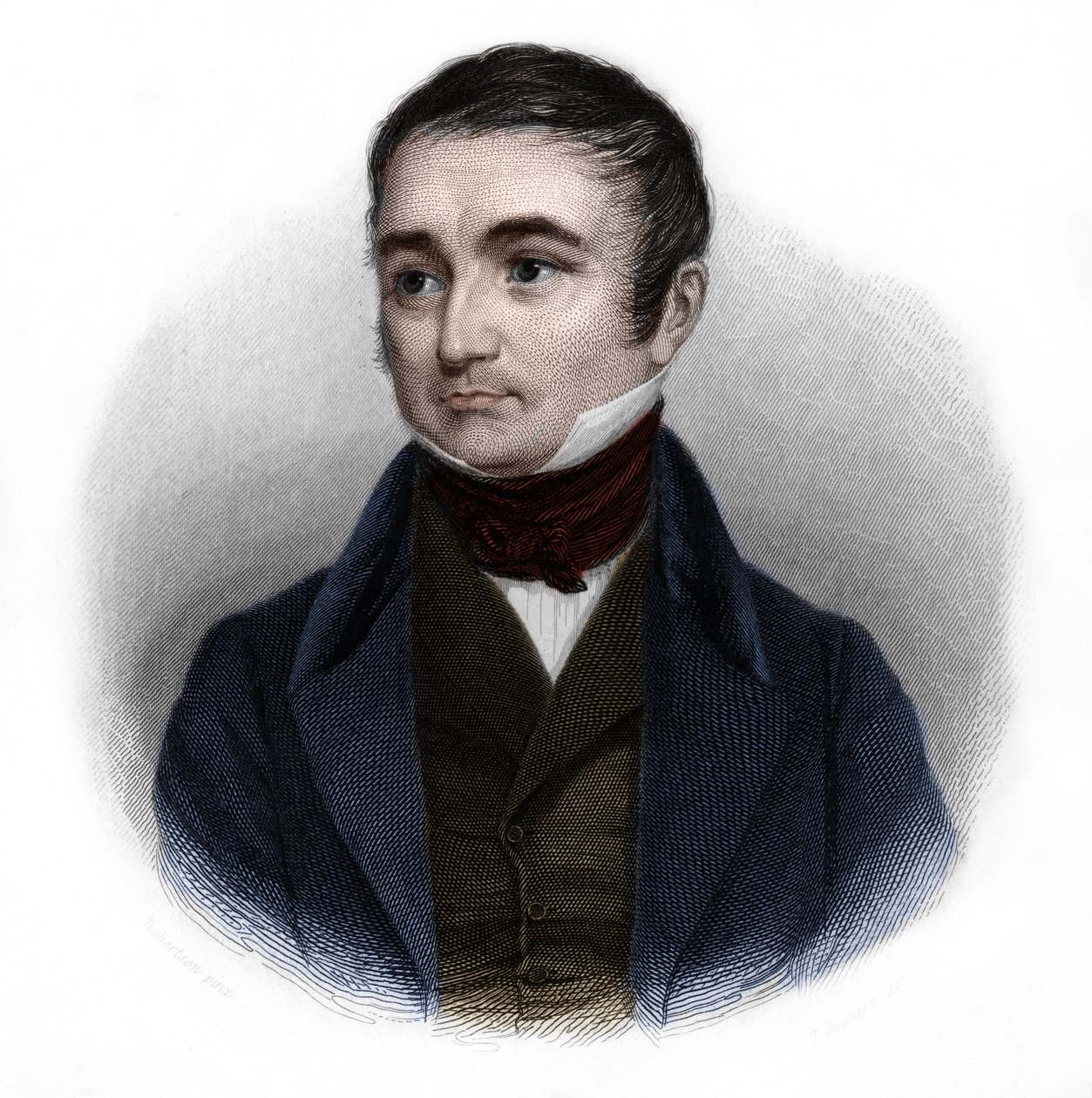 Retrato de Adolphe Thiers (1797-1877), político e historiador francés. en “Libro de Oradores” por Louis de Cormenin Timon. 1842. Colección privada. de French School